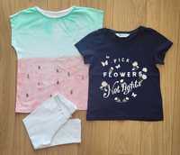 H&M Zara zestaw t-shirt legginsy 122/128