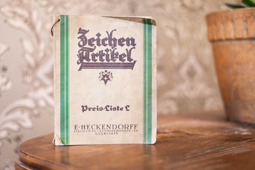 Stara niemiecka,przedwojenna książka Zeichen Artikel Heckendorff 1873r