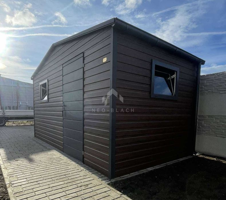 Schowek Domek Ogrodowy 5X2,5M Drzwi 2X Okno Drewnopodobny Rynny Nb440
