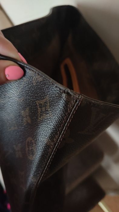 Duża torba LV ze skórzanymi rączkami shopper LV