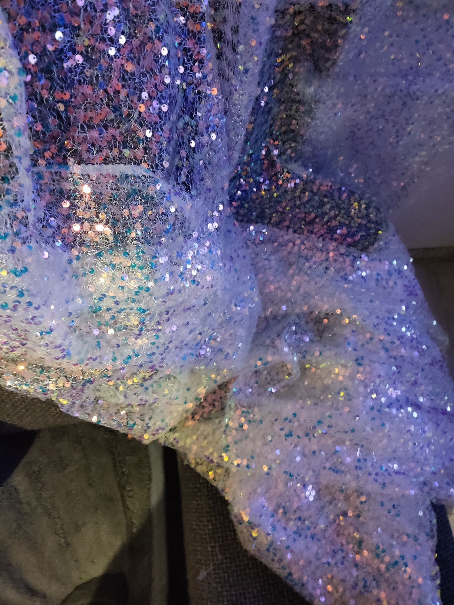Zasłony błyszczące cekinowe holograficzne dekoracyjne Glamour 2 sztuki