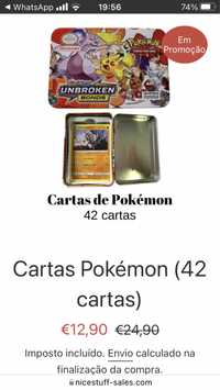 Cartas pokemon e lata