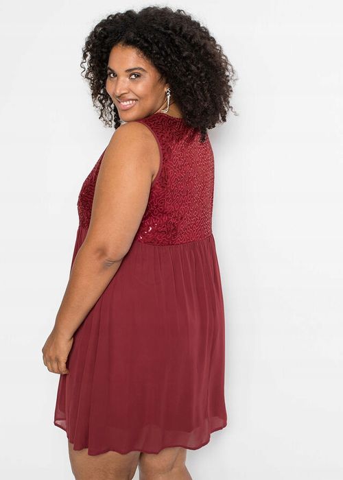 B.P.C bordowa sukienka z cekinami ^38