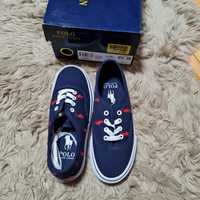 Ralph Lauren Polo tenisówki trampki sneakersy granatowe z logo r. 36 k