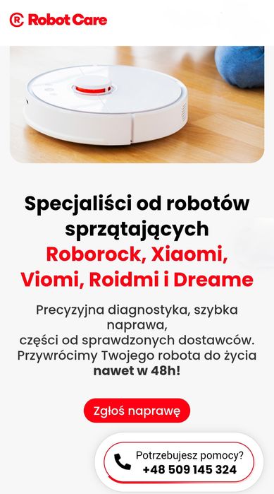 Naprawa serwis robotów odkurzaczy Roborock Xiaomi Viomi Roidmi Dreame