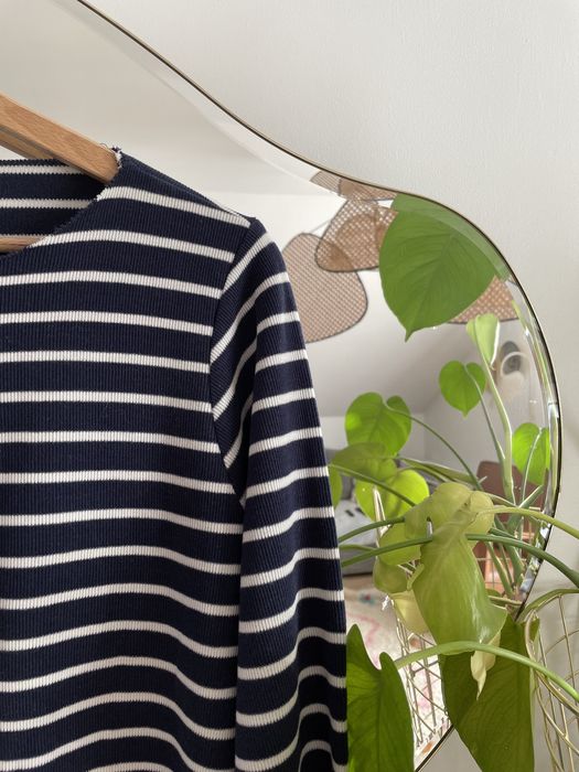 Sweter w paski zara oversize bluzka bluza w paski bawełna