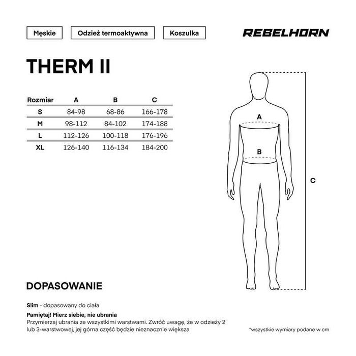 Męska koszulka termoaktywna z długim rękawem Rebelhorn Therm II XL/XXL