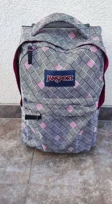 plecak torba walizka na kółkach jansport w kratę kratkę czarna różowa