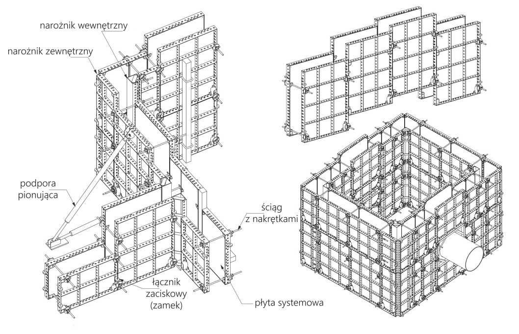 Szalunek ścienny BAUTEK 150x90 typ TEKKO lekki fundamentowy
