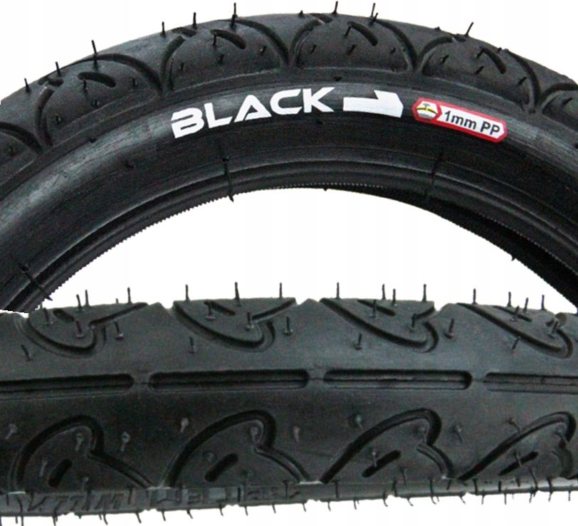 Black opona 12.1/2x1,75-2.1/4 47-203 antyprzebicie wózka rowerka 12"