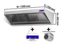 Hotte-Coifa aço inox, motor, controlador, filtros e lâmpada JÁ COM IVA