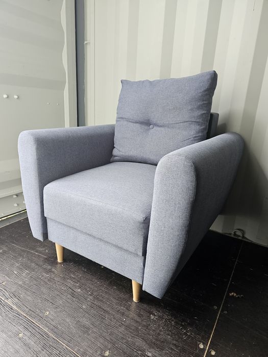 Fotel skandynawski niebieski