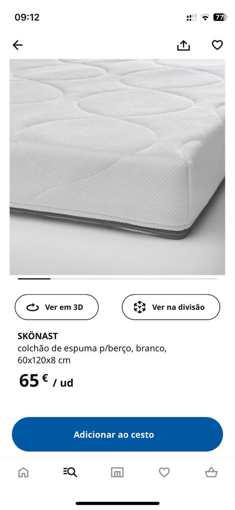 Berço Ikea + colchão + protector