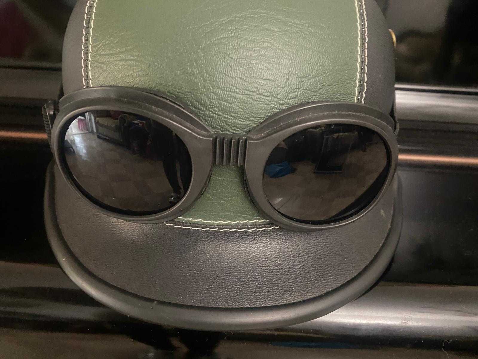 Capacete retro estílo militar para motociclista