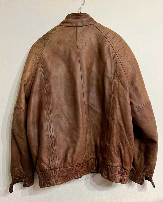 Casaco de Cabedal Castanho Vintage