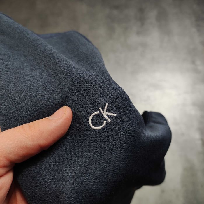 MĘSKA Bluza PREMIUM Suwak Pullover Granat Polarek Calvin Klein Golf