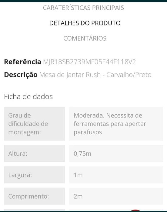 Mobília de sala de jantar