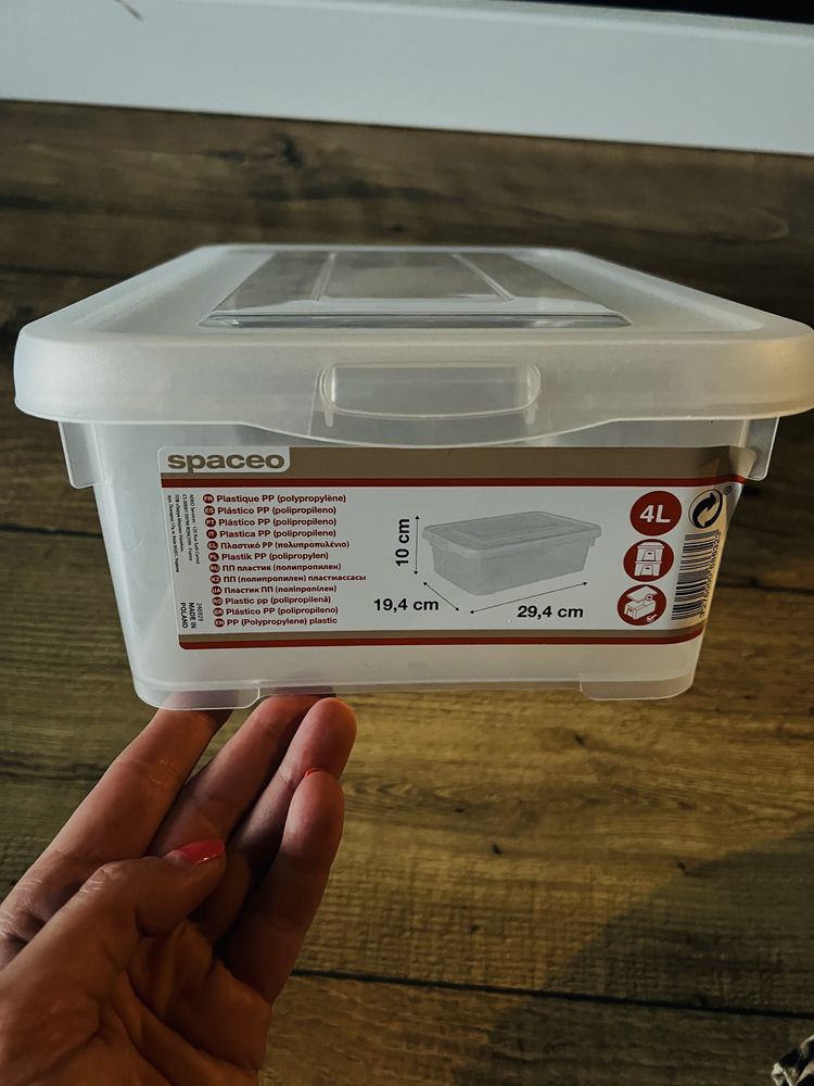 Przezroczysty pojemnik organizer z pokrywką 4l do szuflady