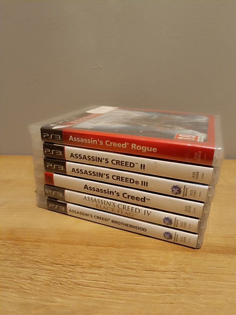 Gry płyta Assasin's Creed, 6 części ps3. Używane