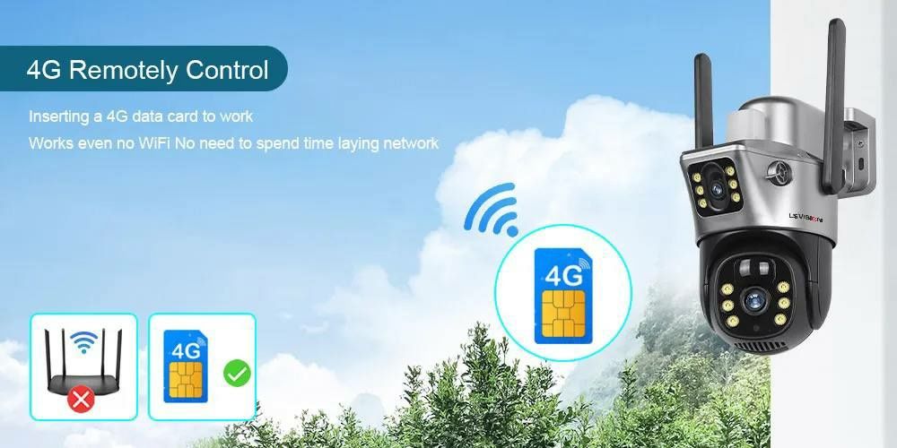 Автономна 8мп 4G камера відеоспостереження на сім карті, V380pro