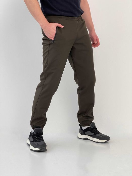 Штани чоловічі зимові утеплені на флісі софтшел хакі