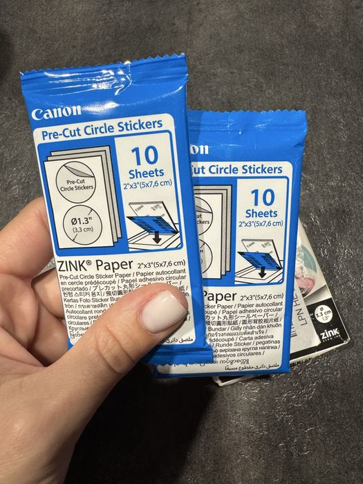 Фотобумага Canon ZINK 1.3" в виде круглых наклеек 20 шт