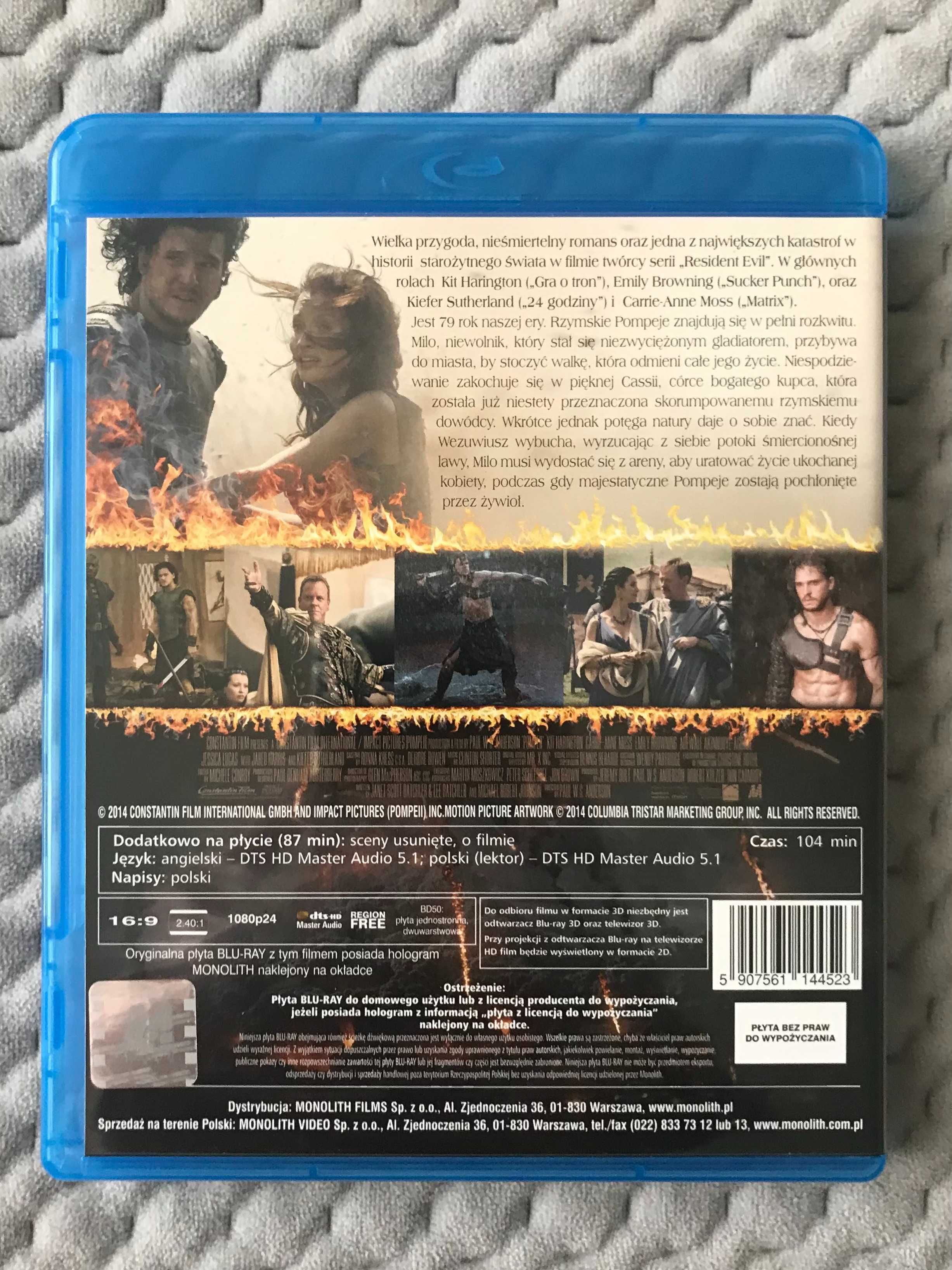 "Braveheart", "Pompeje", "Avatar" - 3 Blu-ray (polski lektor)