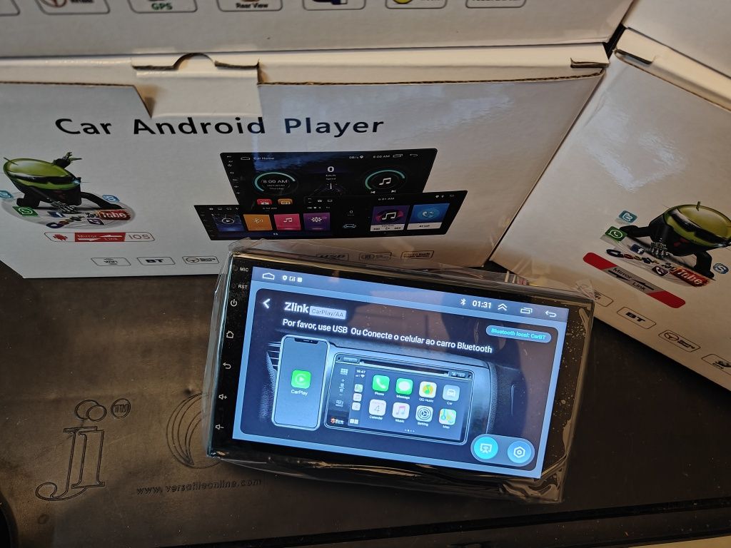 Rádio 2 DIN Android carplay e Android auto + 2 GB RAM + 32 GB ROM