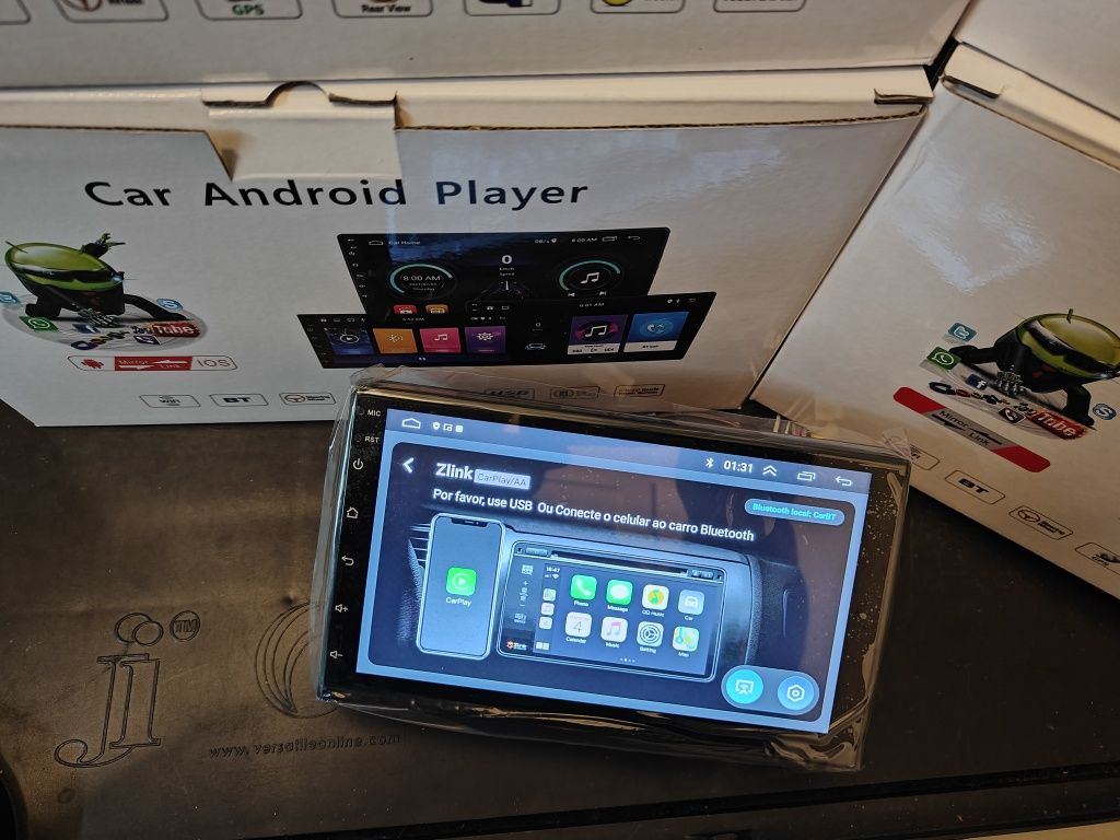 Rádio 2 DIN Android carplay e Android auto + 2 GB RAM + 32 GB ROM