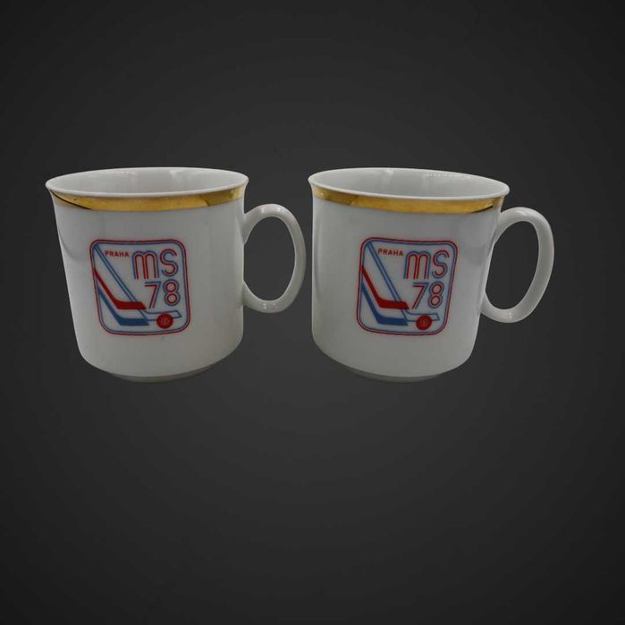 Porcelanowe filiżanki z emblematem MS 1978 Praha  b5/102561