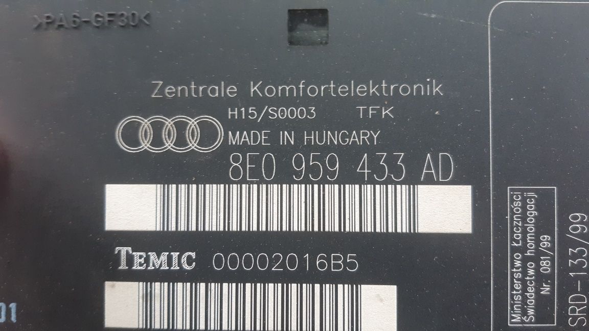 Moduł komfortu audi a4 b6 b7 exeo 433AD