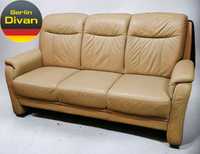Кожаный  трехместный диван бежевый.Германия