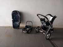 Conjunto Carrinho+Cadeira+Ovo+Isofix com acessórios