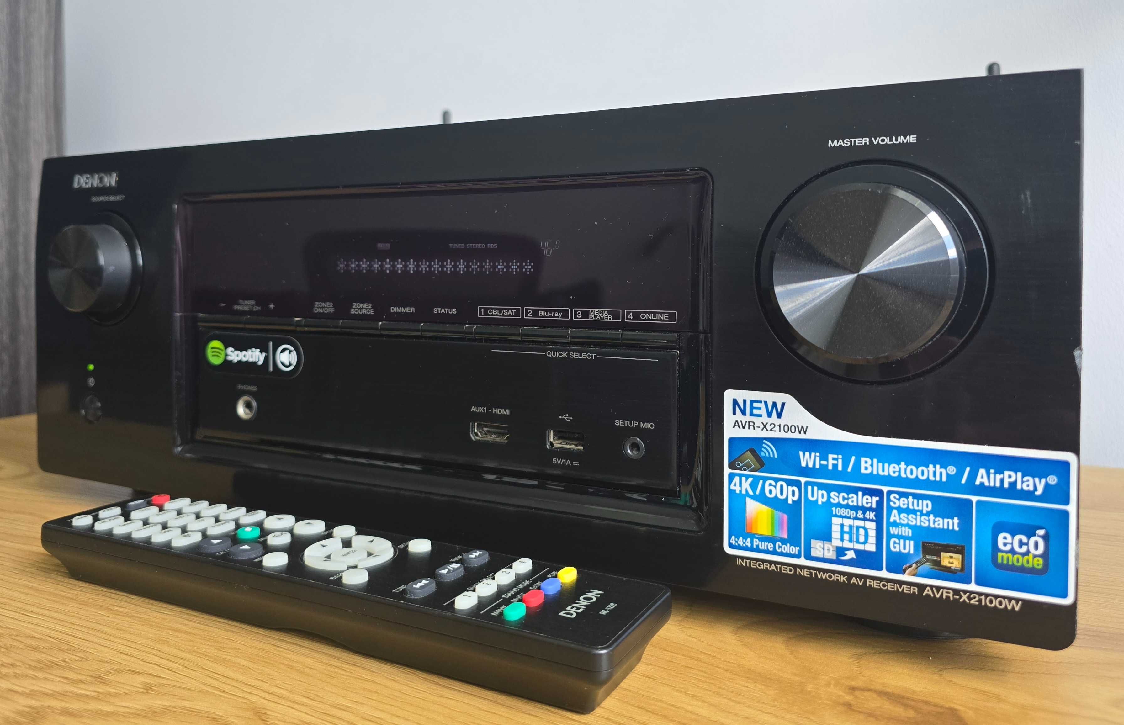 Denon AVR-X2100W Amplituner 7.2 Airplay HDMI USB BLUETOOTH WIFI Pilot