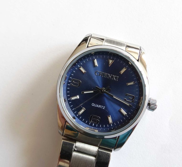 Zegarek kwarcowy 35mm damski męski czarny granatowy bransoleta 20mm