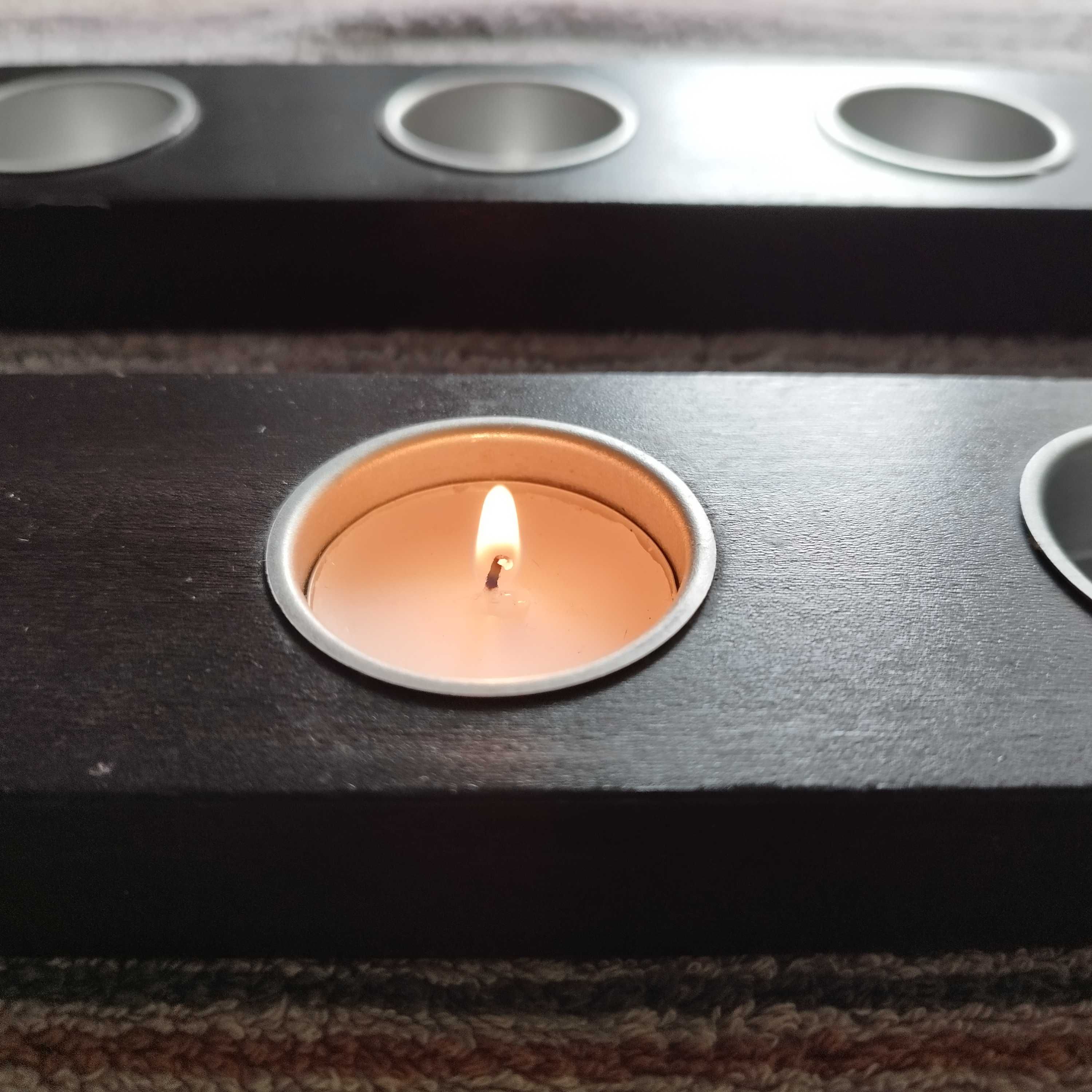 2x Ikea Świeczniki tealight na podgrzewacze listwy ok. 56x6.8x2.3 loft