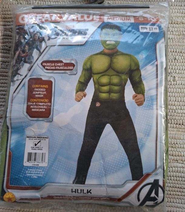 Hulk strój karnawałowy halloween rozmiar 8 -10 lat nowy