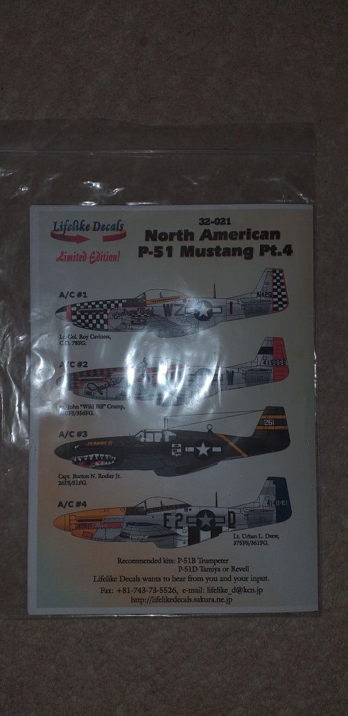 Model do sklejania  Tamiya Mustang p-51 plus kola z żywicy i kalkomani