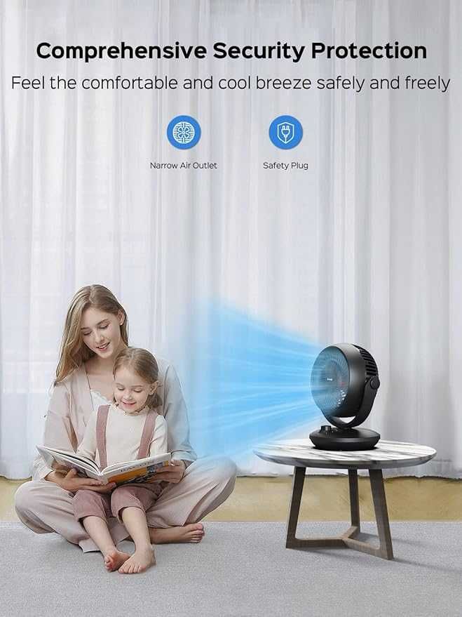 Acoolir Wentylator biurkowy mocny oscylacja Przenośny wiatrak