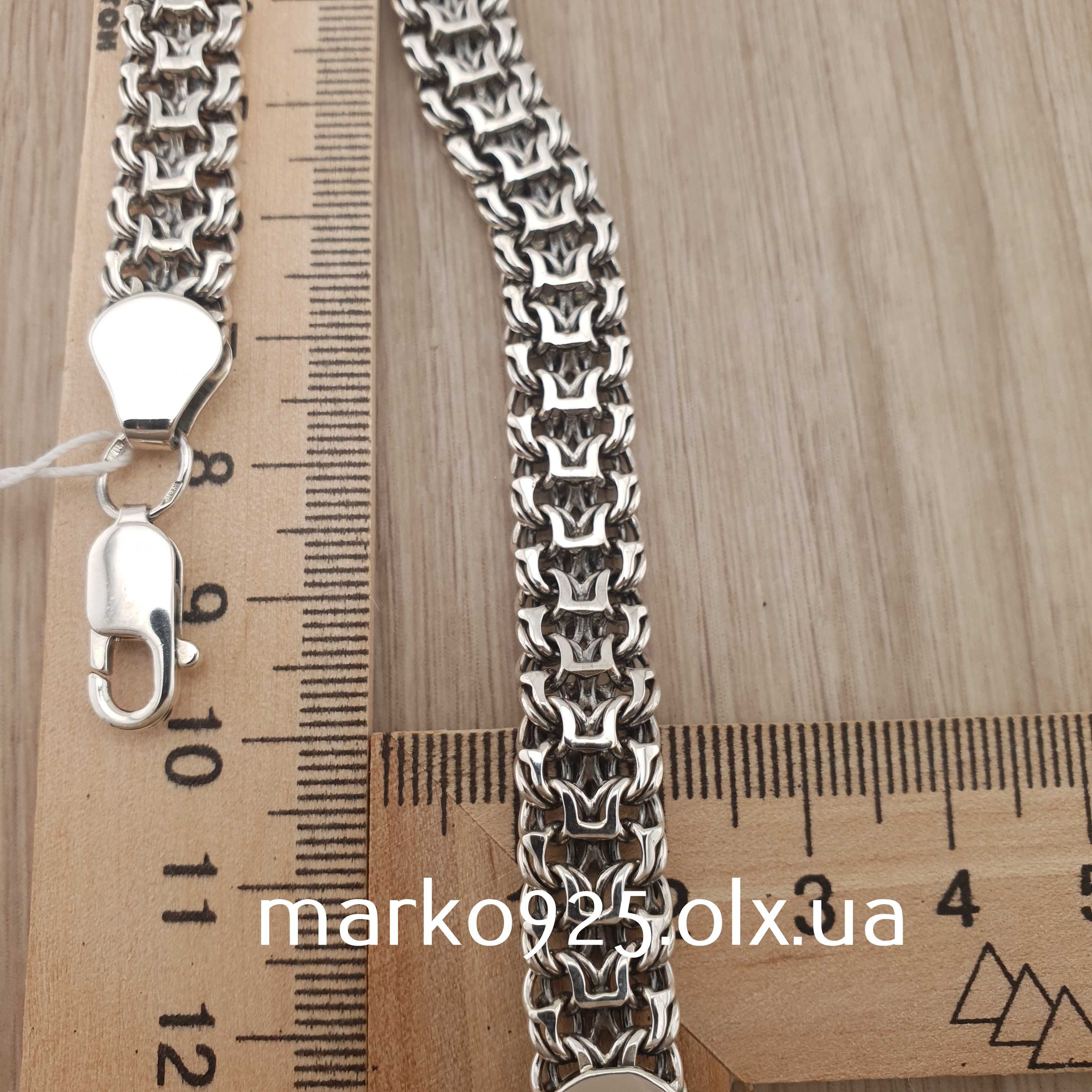 Чоловічий срібний браслет Фараон Трактор срібло 925 масивний