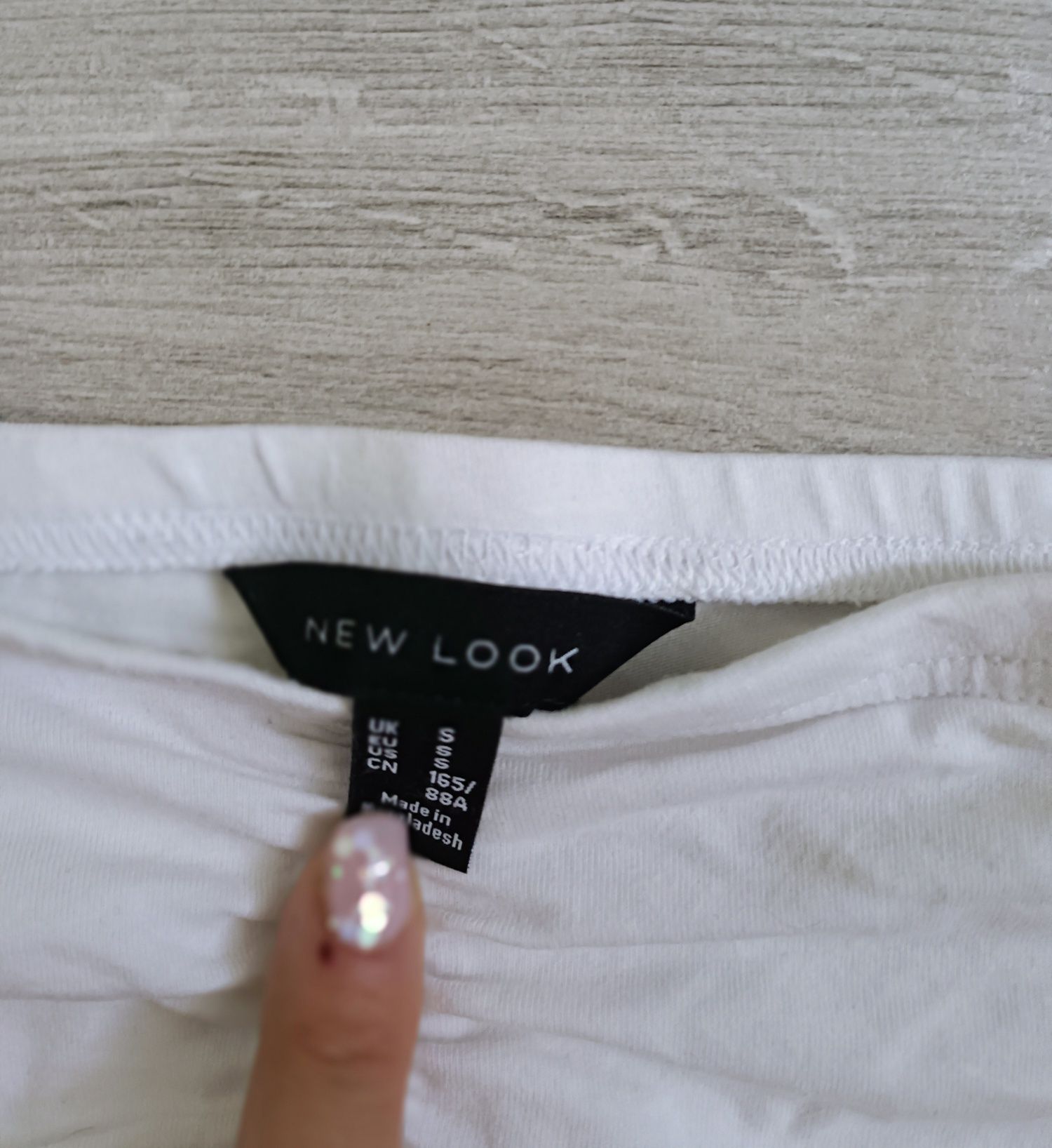 Biała opaska top New Look S 36 marszczenia crop lato