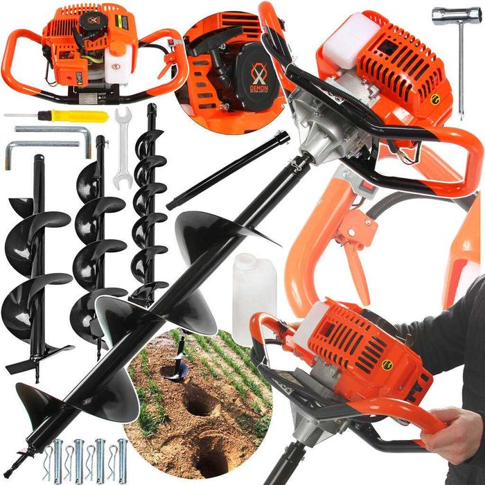 WIERTNICA glebowa świder spalinowy do gleby+ FI 10/15/20CM +50CM +OLEJ