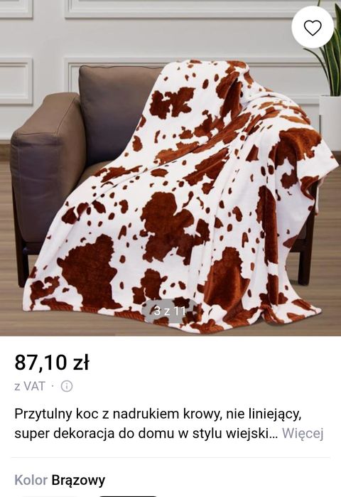 Sprzedam nowy koc w łaty