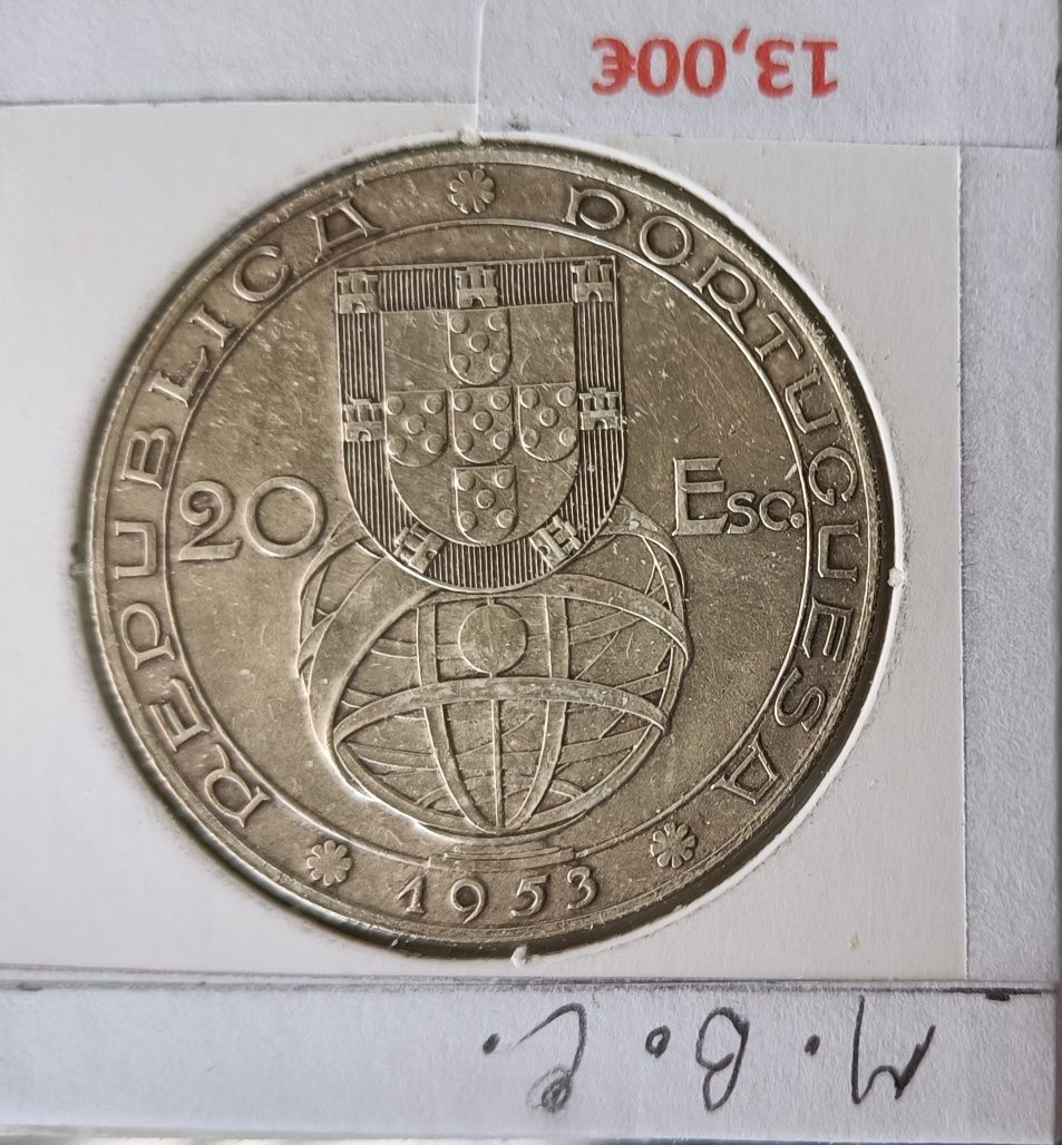 Moeda Comemorativa 20 Escudos em Prata « Renovação Financeira 1953 »