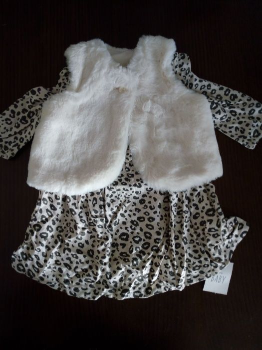 Vestido+colete 12-18m novo c/etiqueta