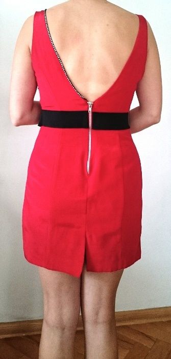 sukienka river island czerwona 10 36 dekolt święta