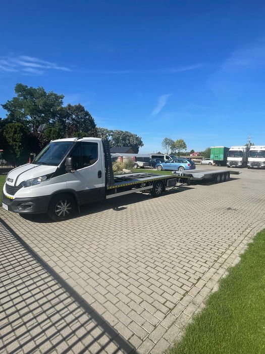 Wynajem autolawety z lawetą o ładowność 2600kg długa 6 m,kategoria B+E