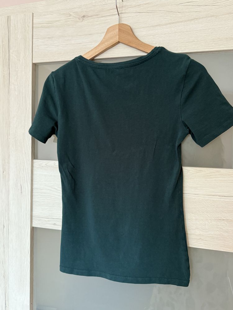 Koszulka TShirt Amisu slim fit M butelkowa zieleń zielona