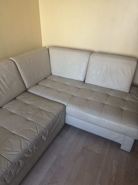 Шкіряний розкладний диван