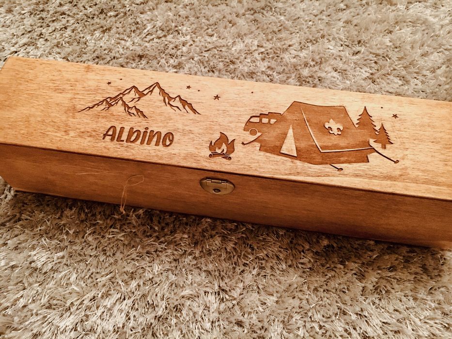 Caixas e cestas de madeira personalizadas a laser